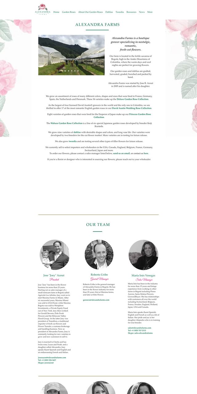 Alexandra Farms Our Story page, previous build