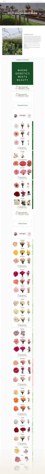 The previous International Breeders site, one page about twenty-six screens long