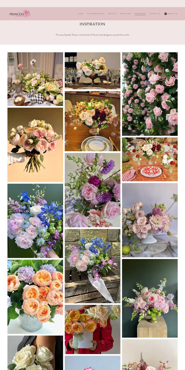 Princess Garden Roses Inspiration page, current site