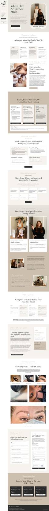 The previous Permanent Method site, one page about thirty screens long