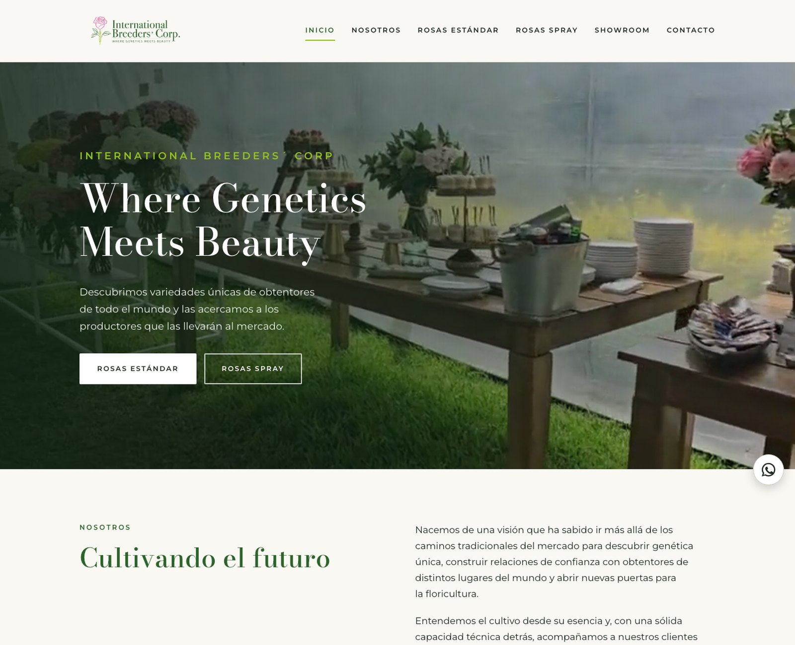 International Breeders&rsquo; Corp home page today