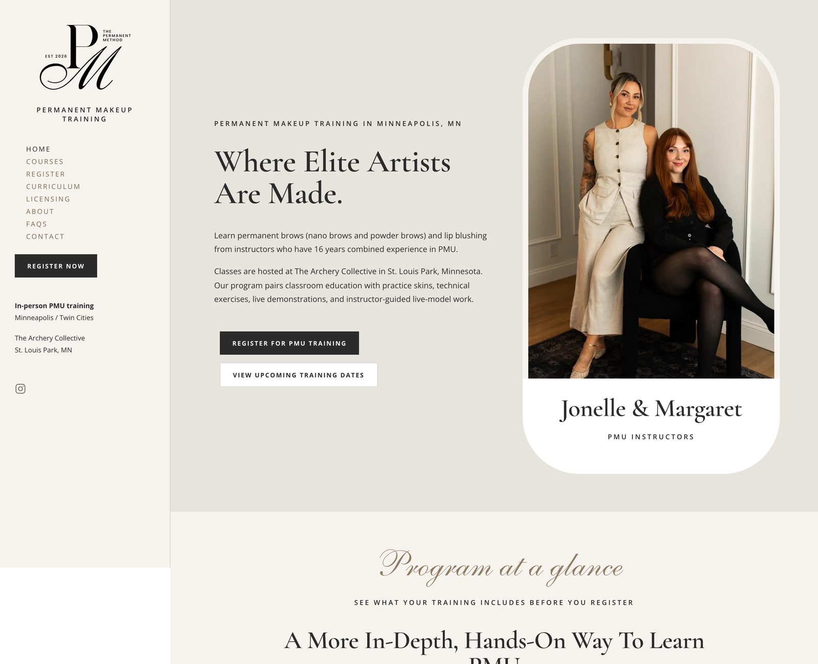 The Permanent Method home page today